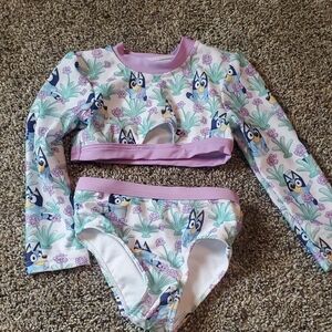 Kids Swim Set with Cartoon Print - Purple